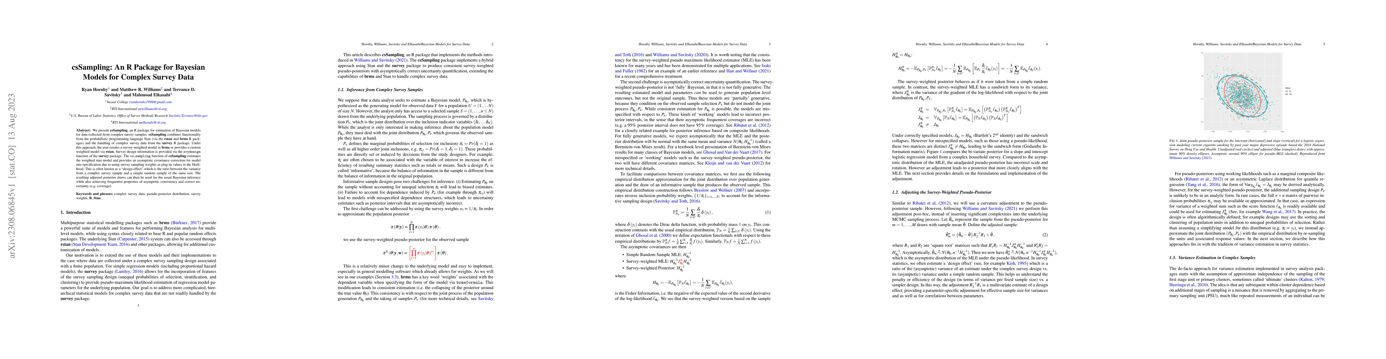 Thumbnail for csSampling: An R Package for Bayesian Models for Complex Survey Data