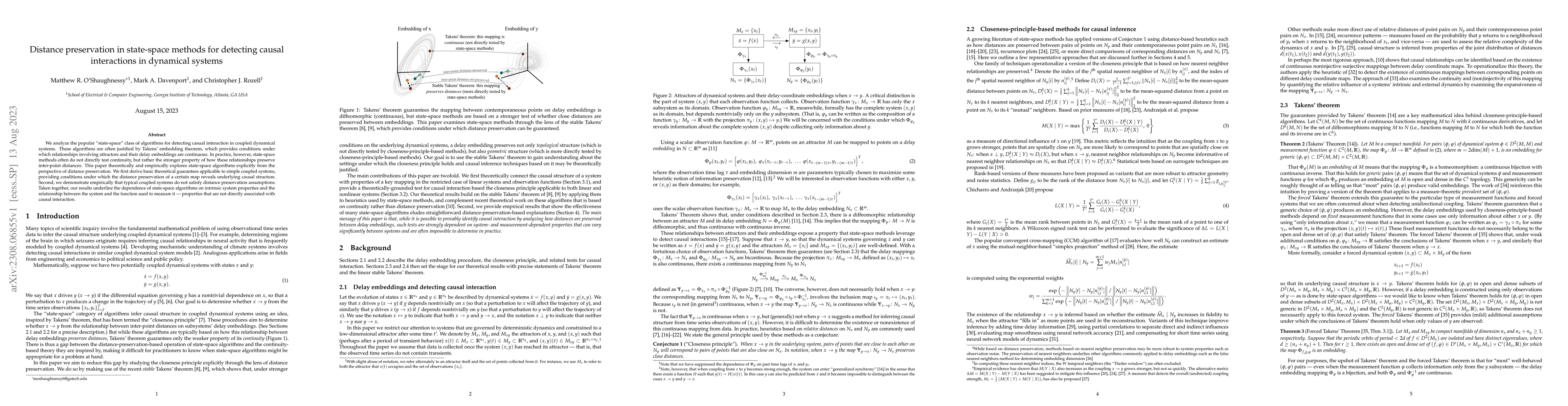 Thumbnail for Distance preservation in state-space methods for detecting causal
  interactions in dynamical systems