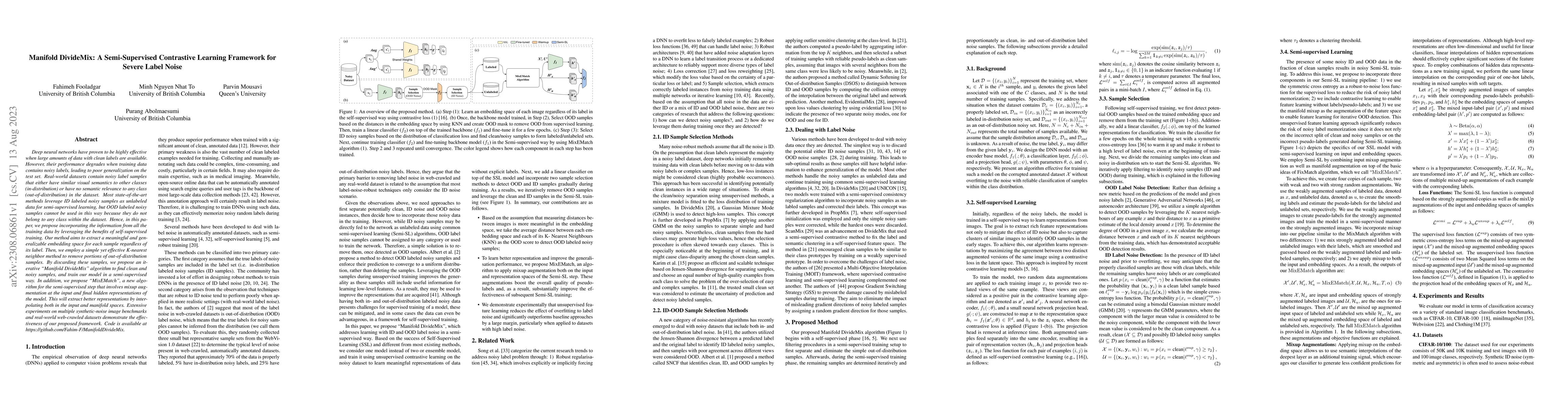 Thumbnail for Manifold DivideMix: A Semi-Supervised Contrastive Learning Framework for
  Severe Label Noise