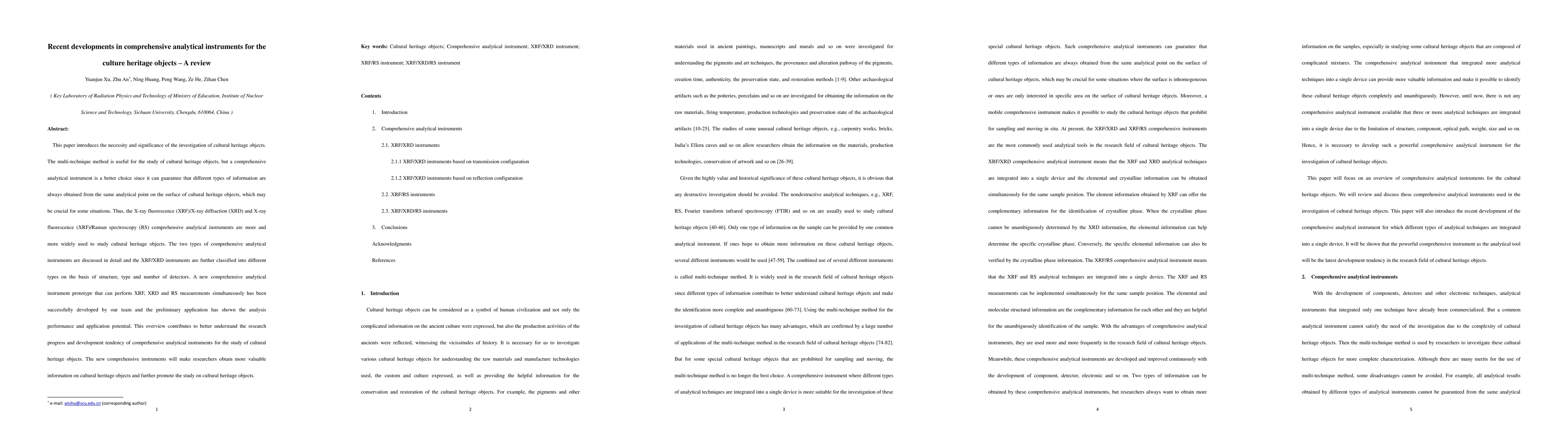 Thumbnail for Recent developments in comprehensive analytical instruments for the
  culture heritage objects-A review