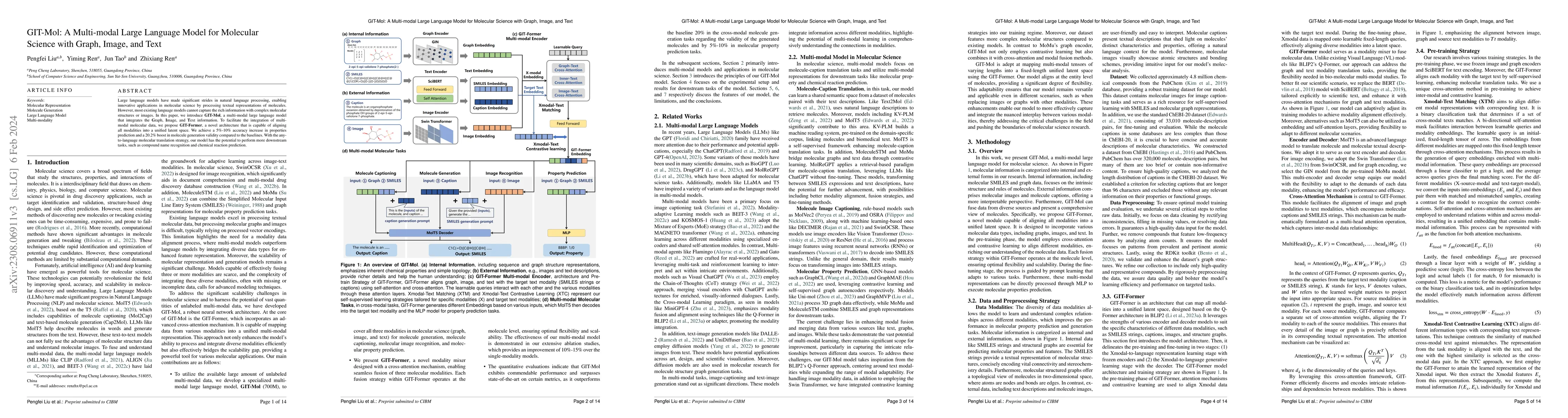Thumbnail for GIT-Mol: A Multi-modal Large Language Model for Molecular Science with
  Graph, Image, and Text