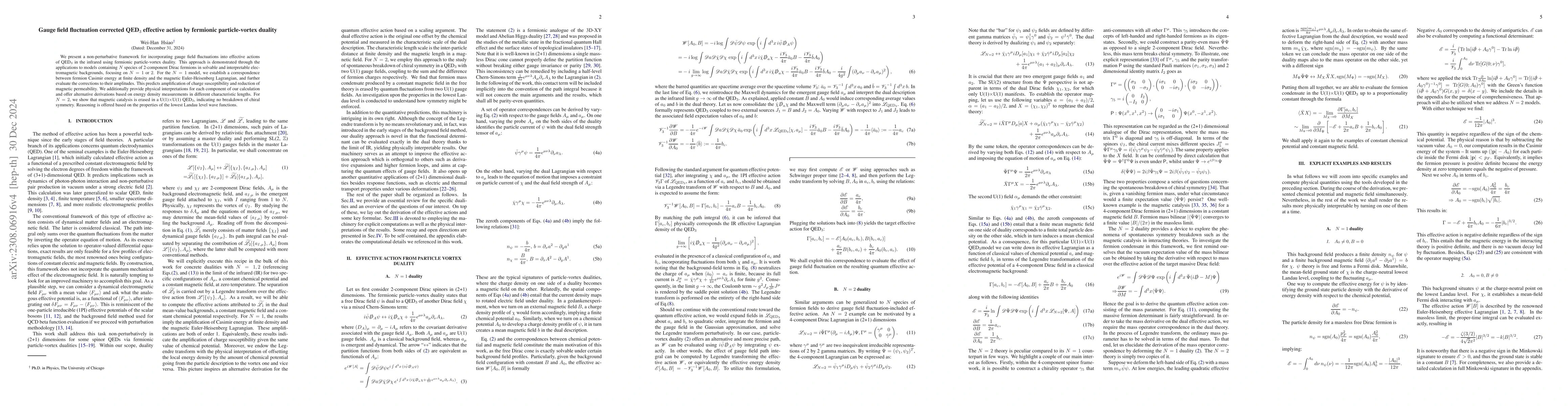 Thumbnail for Gauge field fluctuation corrected QED3 effective action by fermionic
  particle-vortex duality