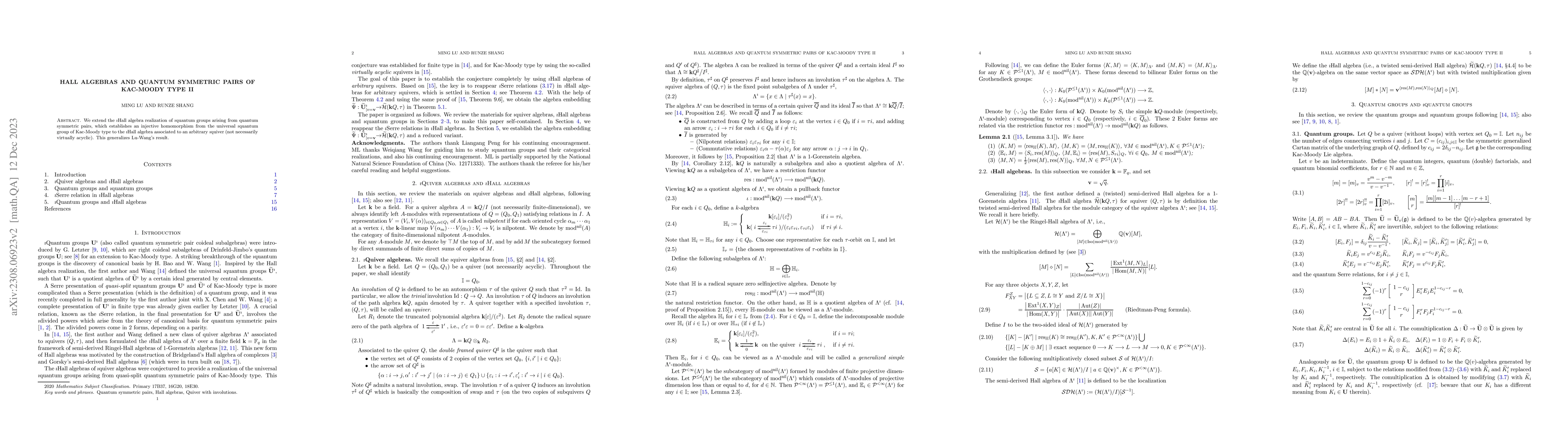 Thumbnail for Hall algebras and quantum symmetric pairs of Kac-Moody type II