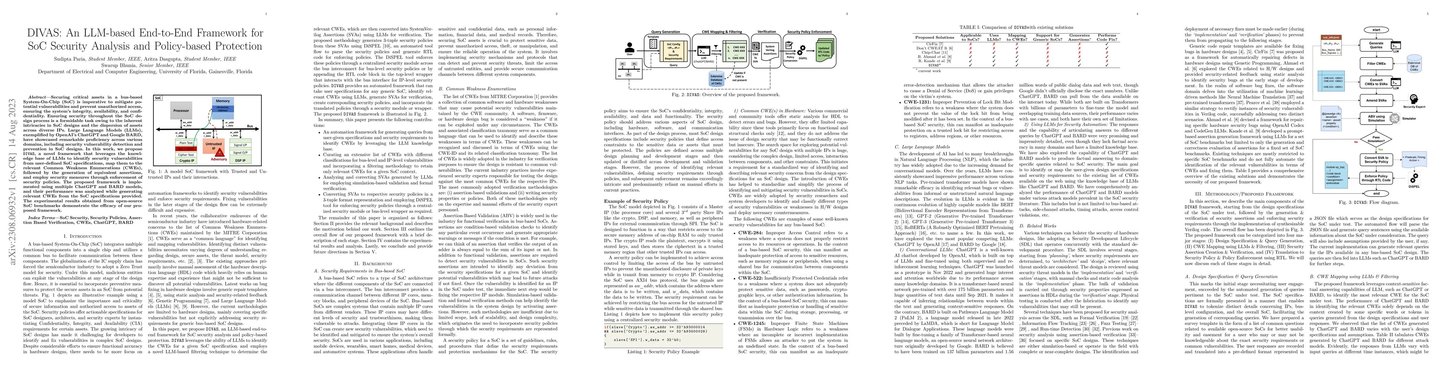 Thumbnail for DIVAS: An LLM-based End-to-End Framework for SoC Security Analysis and
  Policy-based Protection