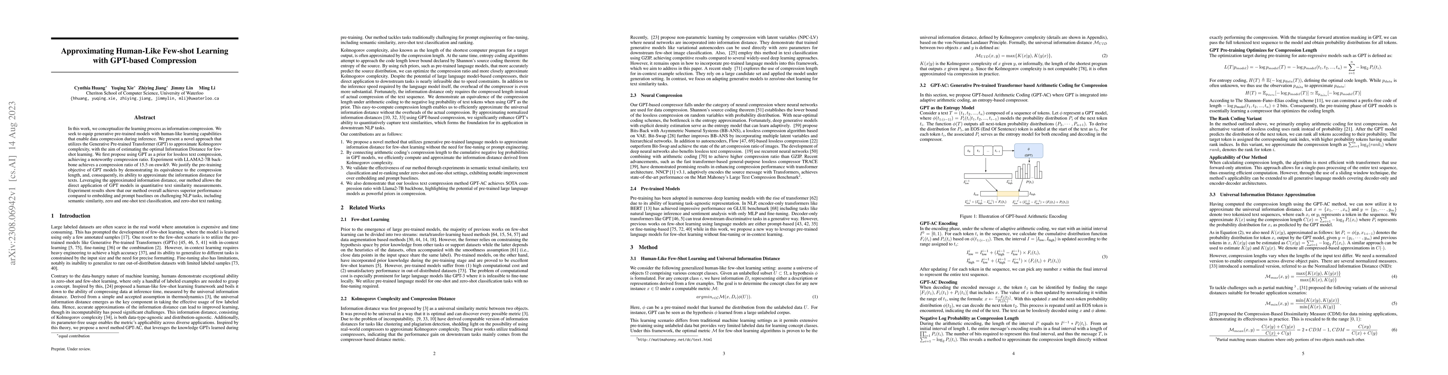 Thumbnail for Approximating Human-Like Few-shot Learning with GPT-based Compression