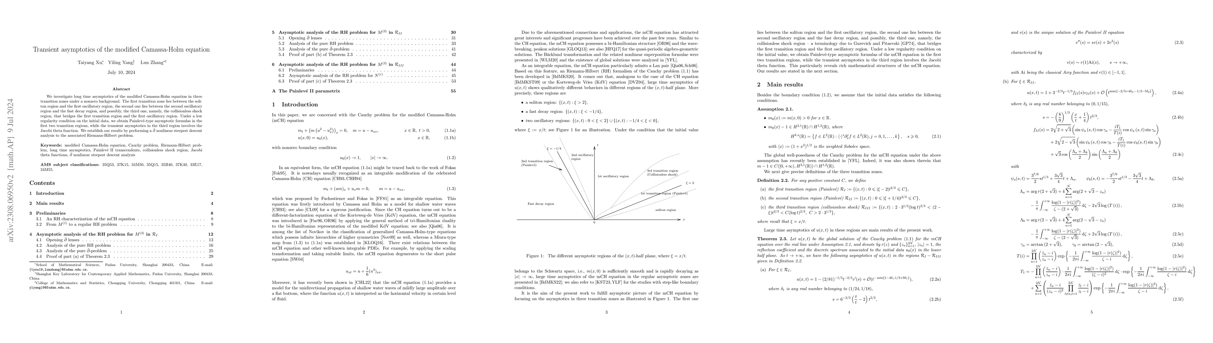 Thumbnail for Transient asymptotics of the modified Camassa-Holm equation