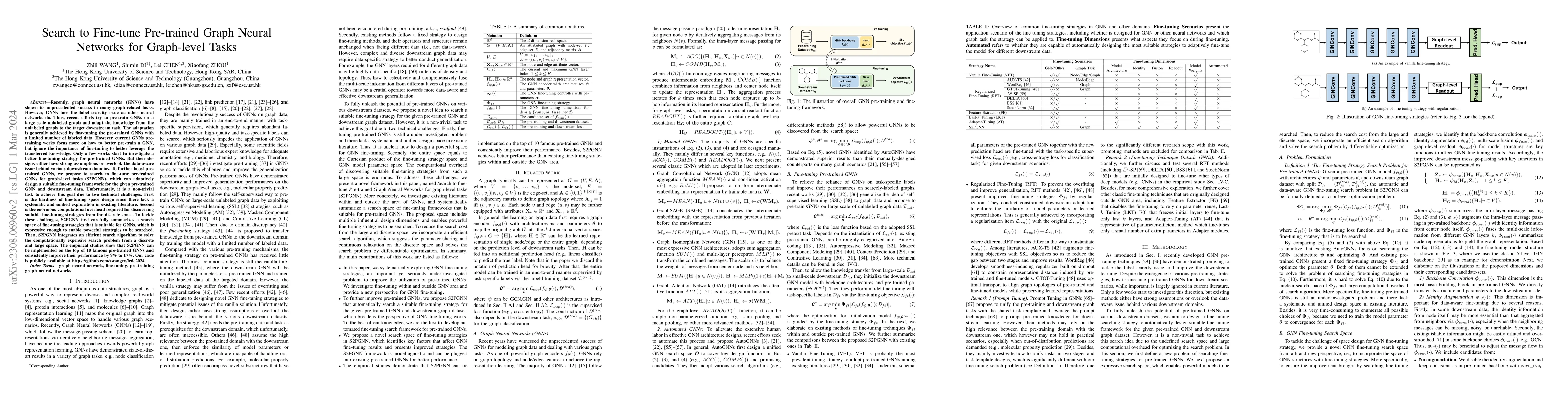 Thumbnail for Search to Fine-tune Pre-trained Graph Neural Networks for Graph-level
  Tasks
