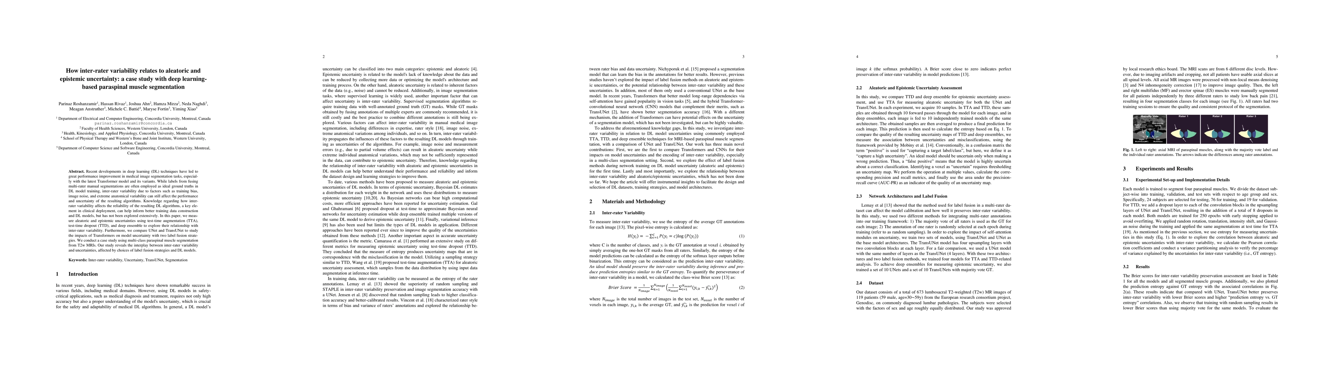 Thumbnail for How inter-rater variability relates to aleatoric and epistemic
  uncertainty: a case study with deep learning-based paraspinal muscle
  segmentation