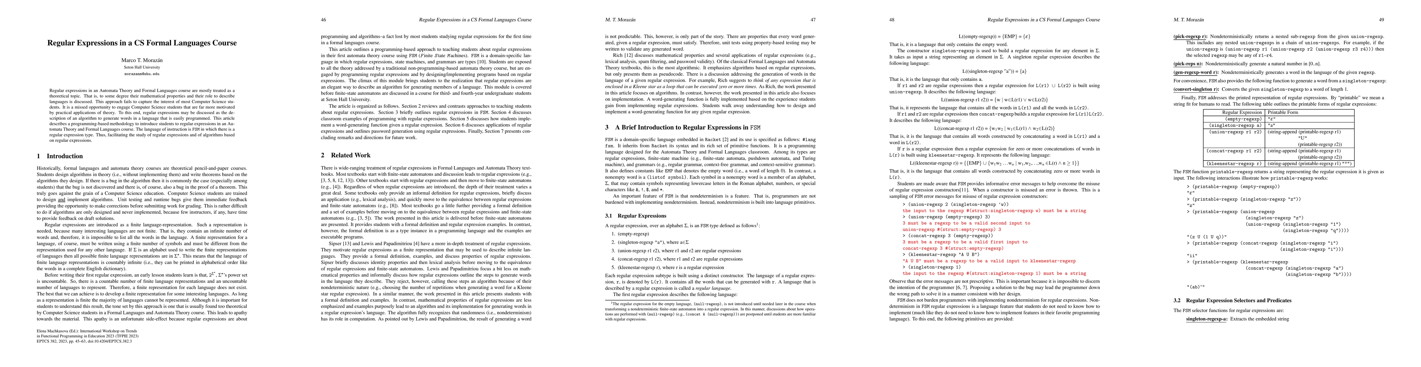 Thumbnail for Regular Expressions in a CS Formal Languages Course