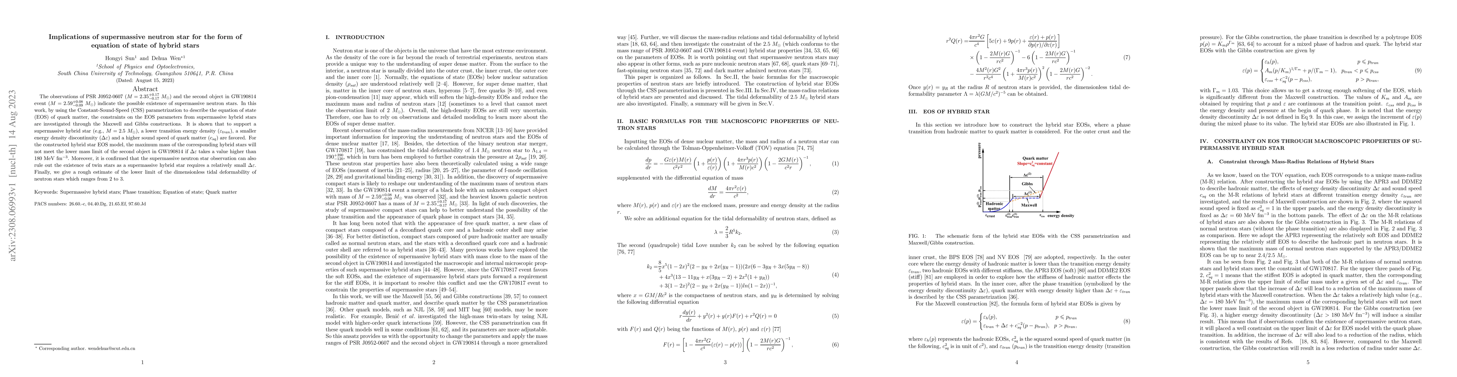 Thumbnail for Implications of supermassive neutron stars for the form of the equation
  of state of hybrid stars