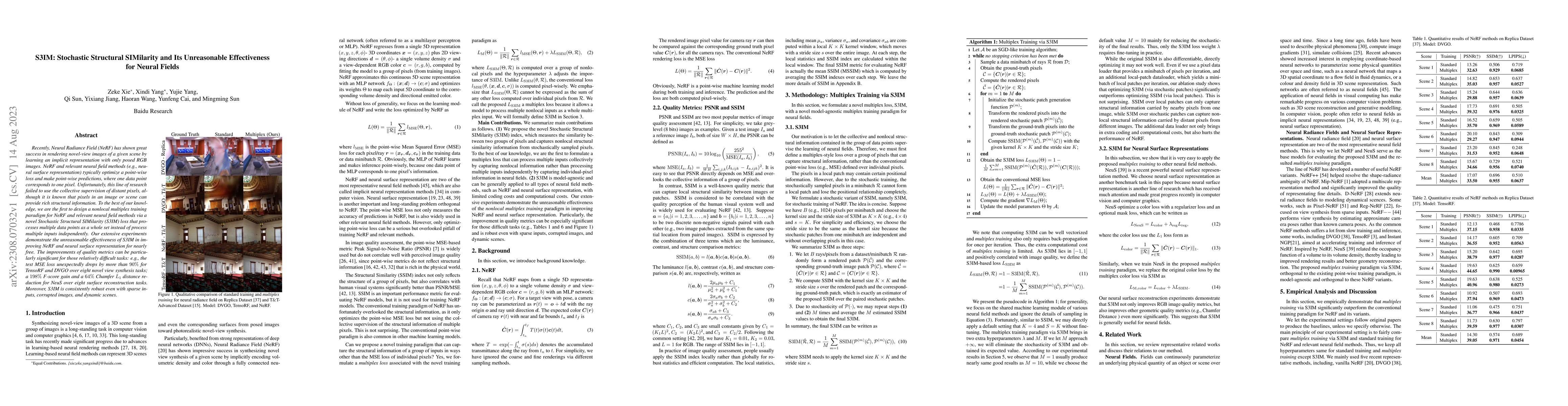 Thumbnail for S3IM: Stochastic Structural SIMilarity and Its Unreasonable
  Effectiveness for Neural Fields