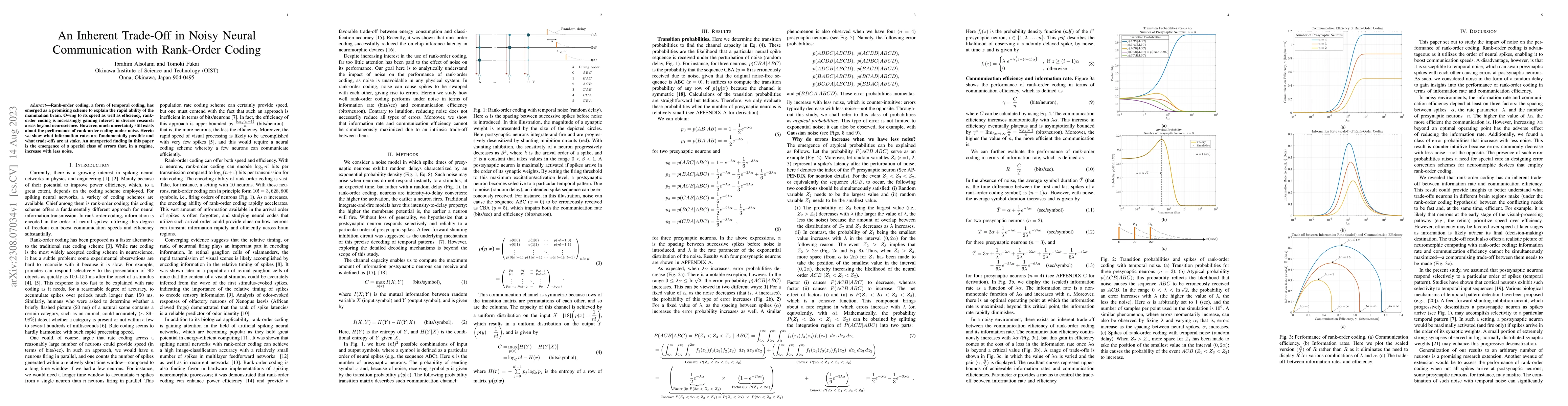 Thumbnail for An Inherent Trade-Off in Noisy Neural Communication with Rank-Order
  Coding