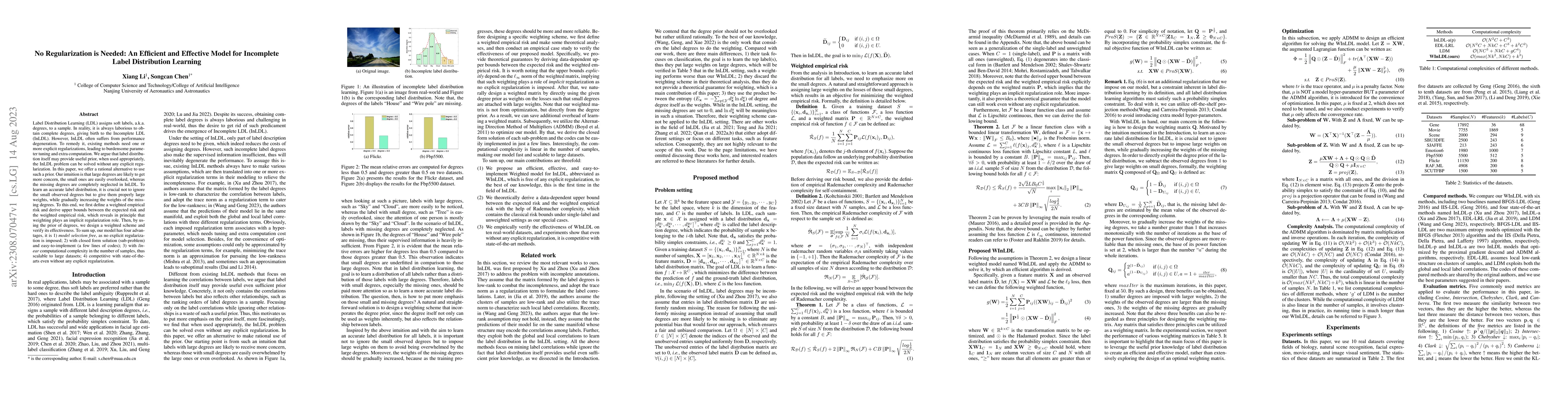 Thumbnail for No Regularization is Needed: An Efficient and Effective Model for
  Incomplete Label Distribution Learning