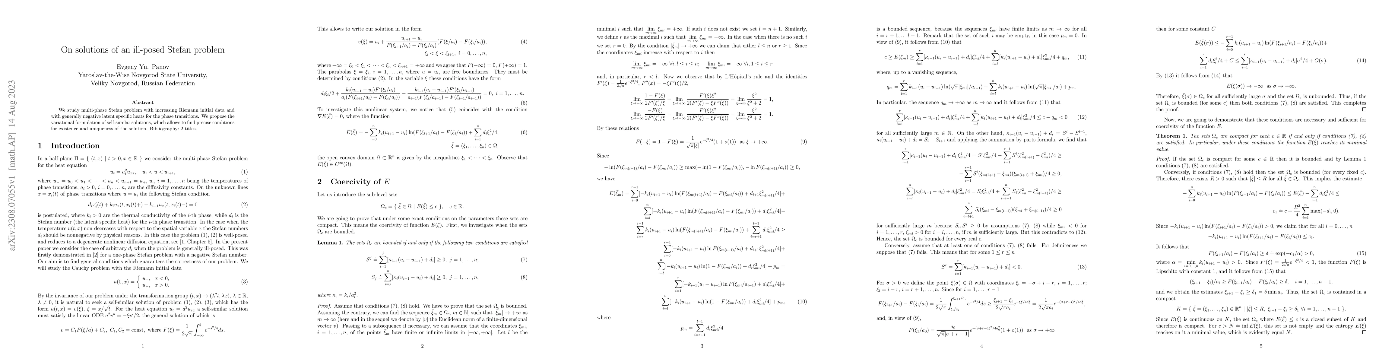 Thumbnail for On solutions of an ill-posed Stefan problem