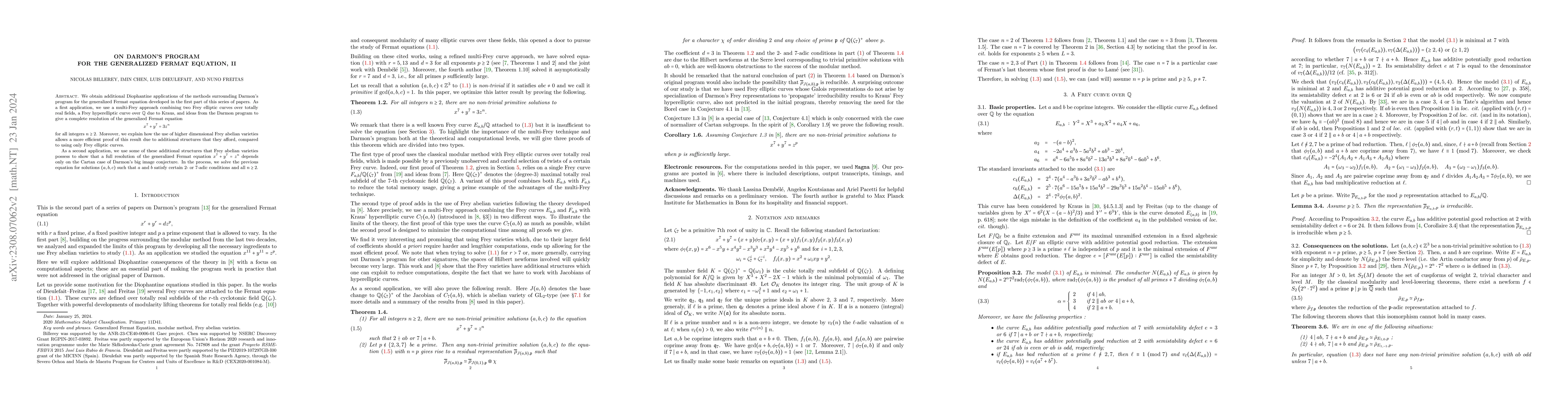 Thumbnail for On Darmon's program for the Generalized Fermat equation, II
