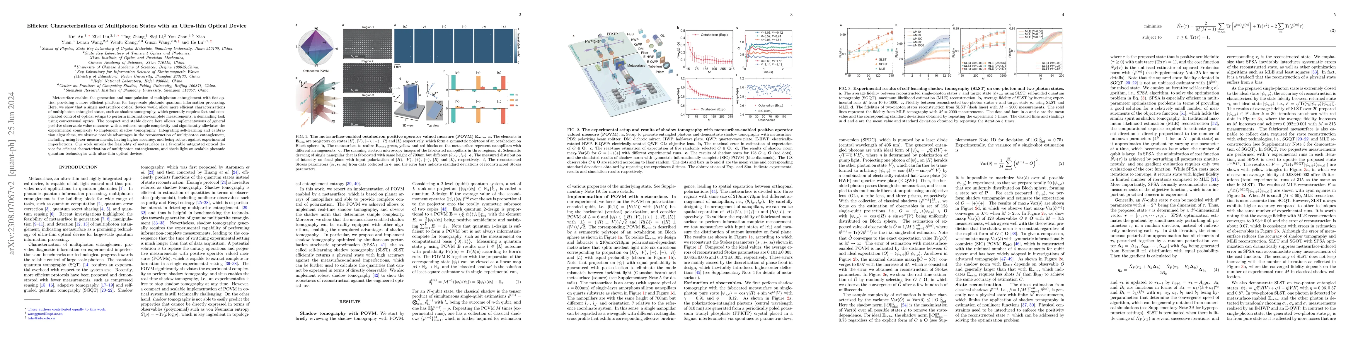Thumbnail for Efficient Characterizations of Multiphoton States with an Ultra-thin
  Optical Device