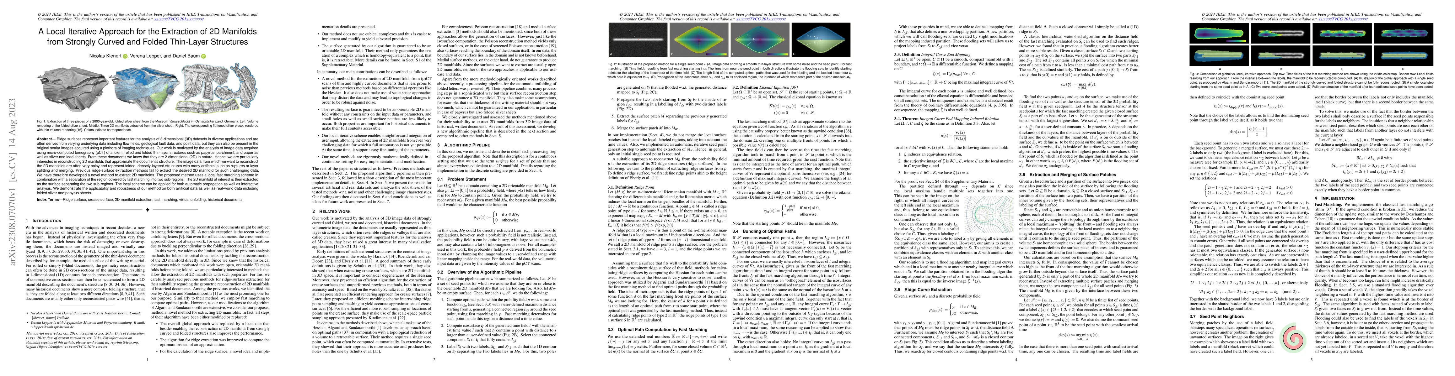 Thumbnail for A Local Iterative Approach for the Extraction of 2D Manifolds from
  Strongly Curved and Folded Thin-Layer Structures