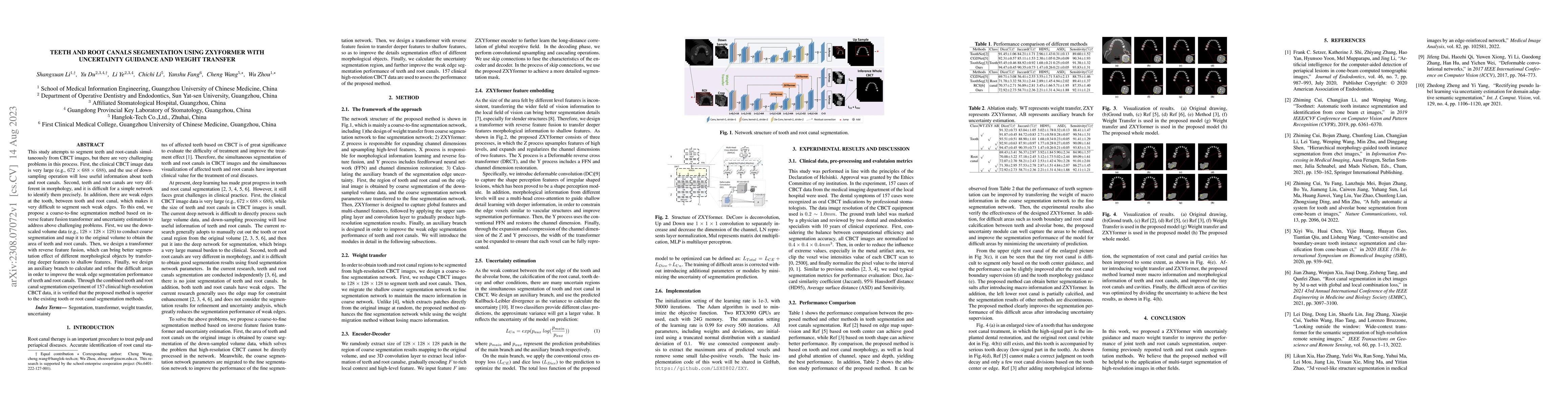 Thumbnail for Teeth And Root Canals Segmentation Using ZXYFormer With Uncertainty
  Guidance And Weight Transfer