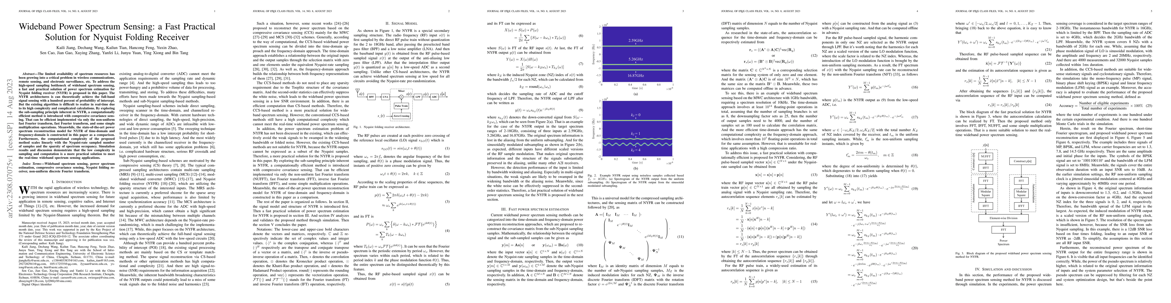 Thumbnail for Wideband Power Spectrum Sensing: a Fast Practical Solution for Nyquist
  Folding Receiver