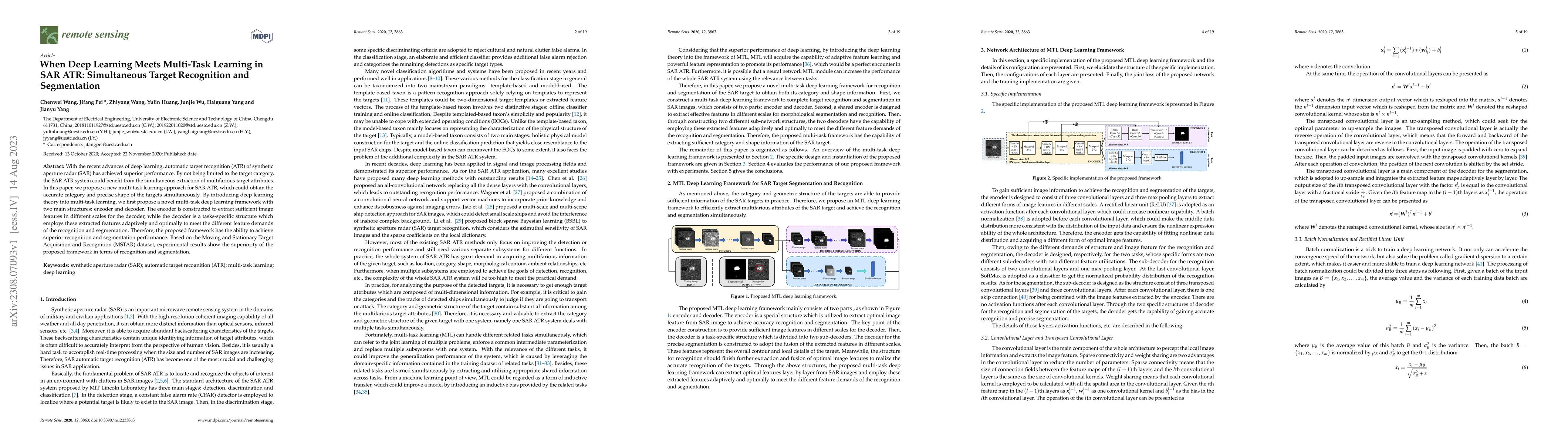 Thumbnail for When Deep Learning Meets Multi-Task Learning in SAR ATR: Simultaneous
  Target Recognition and Segmentation