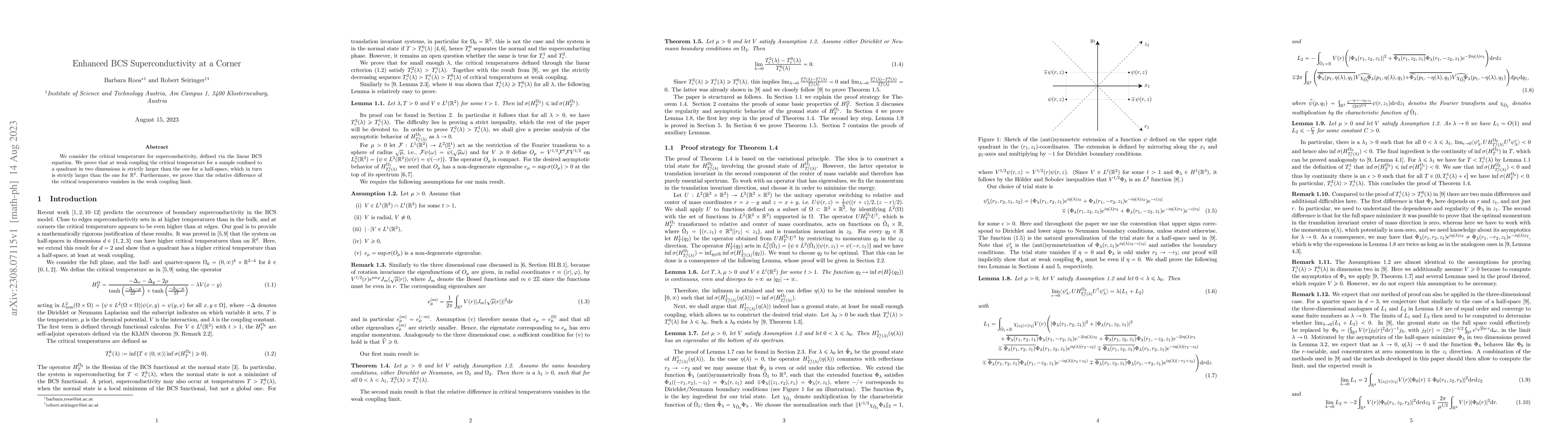Thumbnail for Enhanced BCS Superconductivity at a Corner