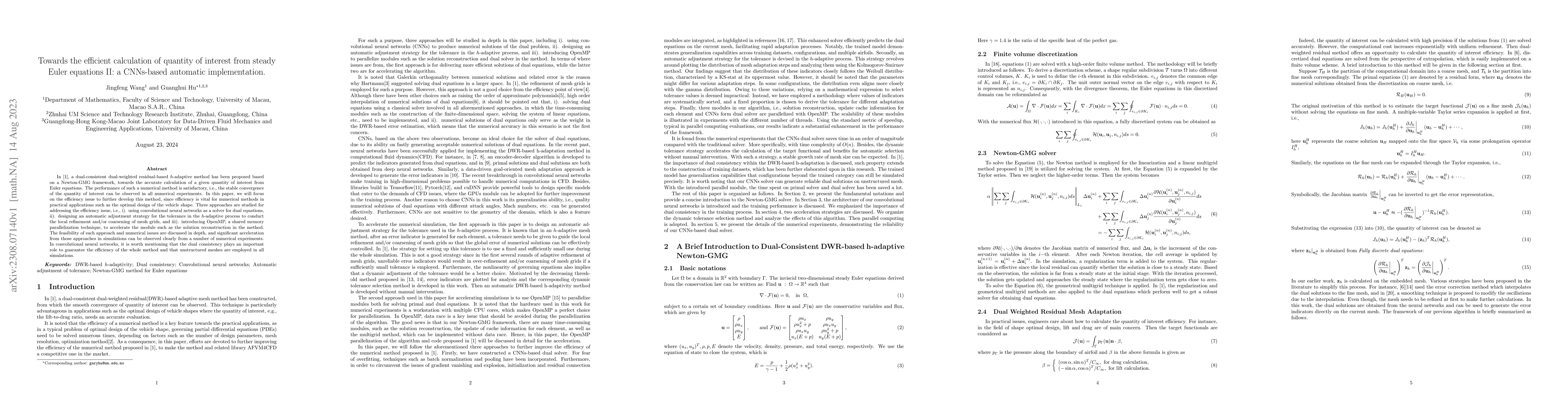 Thumbnail for Towards the efficient calculation of quantity of interest from steady
  Euler equations II: a CNNs-based automatic implementation