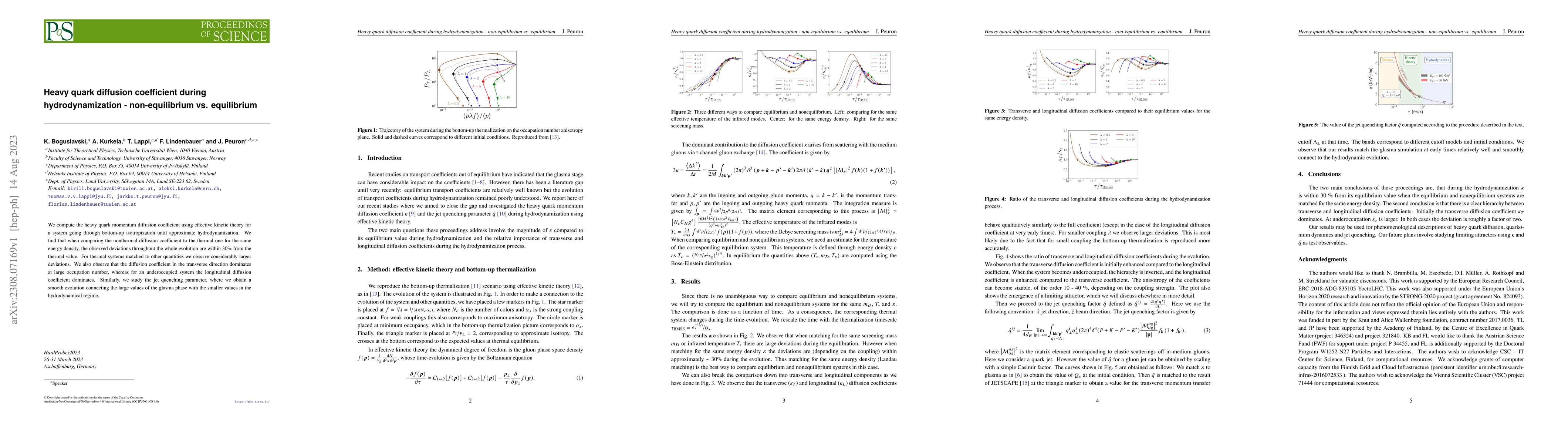 Thumbnail for Heavy quark diffusion coefficient during hydrodynamization --
  non-equilibrium vs. equilibrium