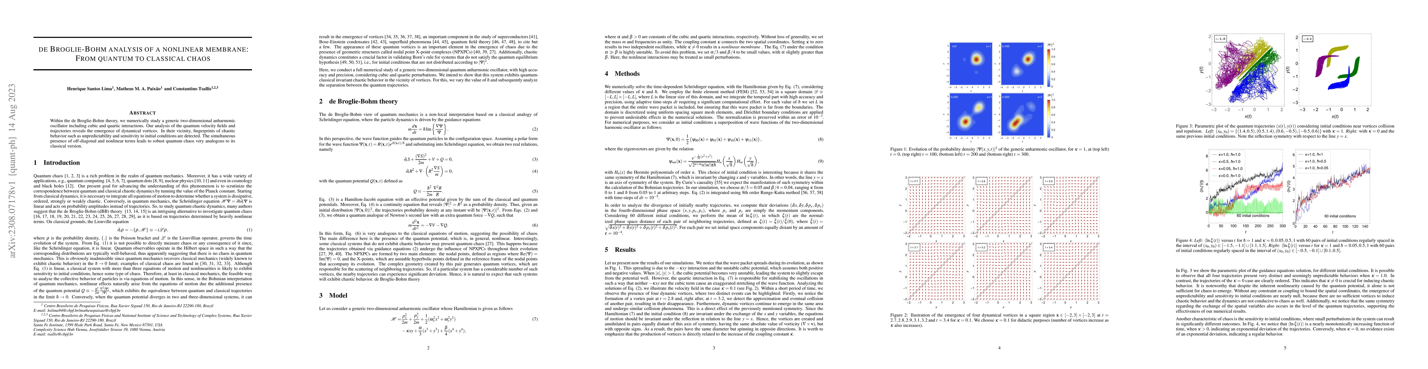 Thumbnail for de Broglie-Bohm analysis of a nonlinear membrane: From quantum to
  classical chaos