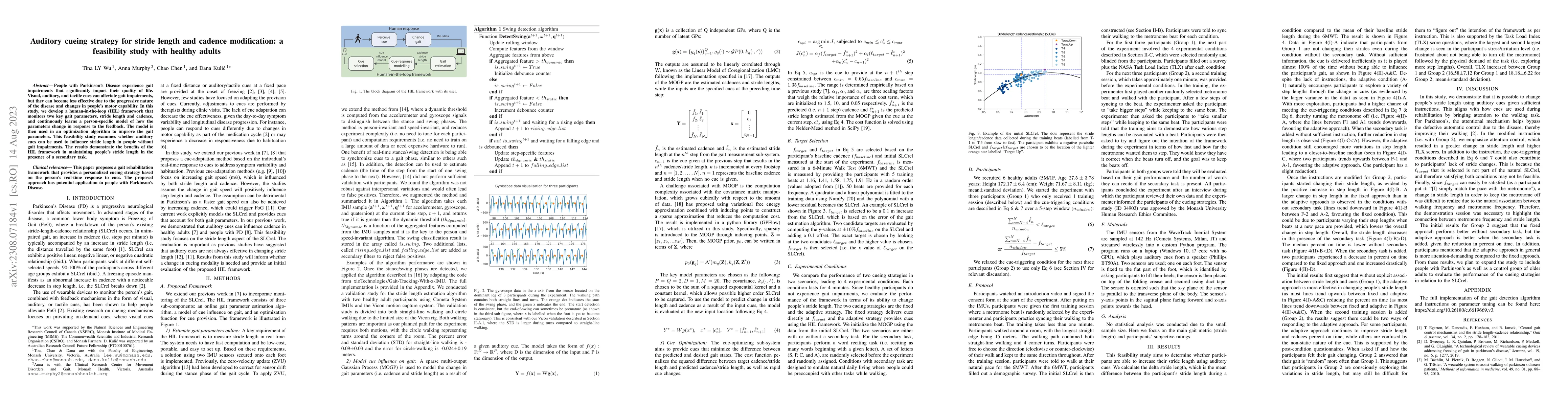 Thumbnail for Auditory cueing strategy for stride length and cadence modification: a
  feasibility study with healthy adults