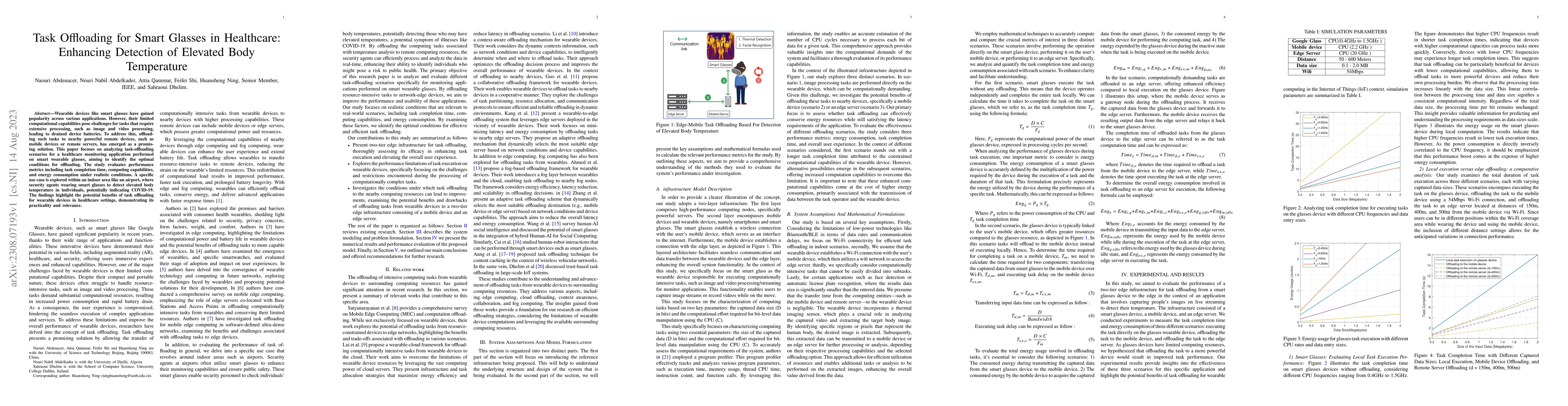 Thumbnail for Task Offloading for Smart Glasses in Healthcare: Enhancing Detection of
  Elevated Body Temperature