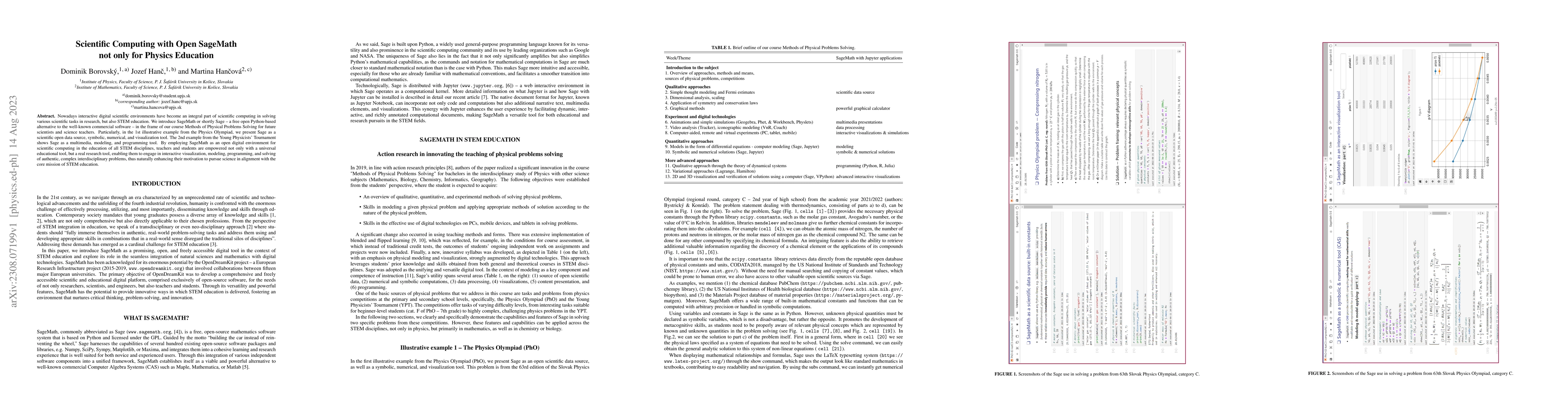 Thumbnail for Scientific Computing with Open SageMath not only for Physics Education