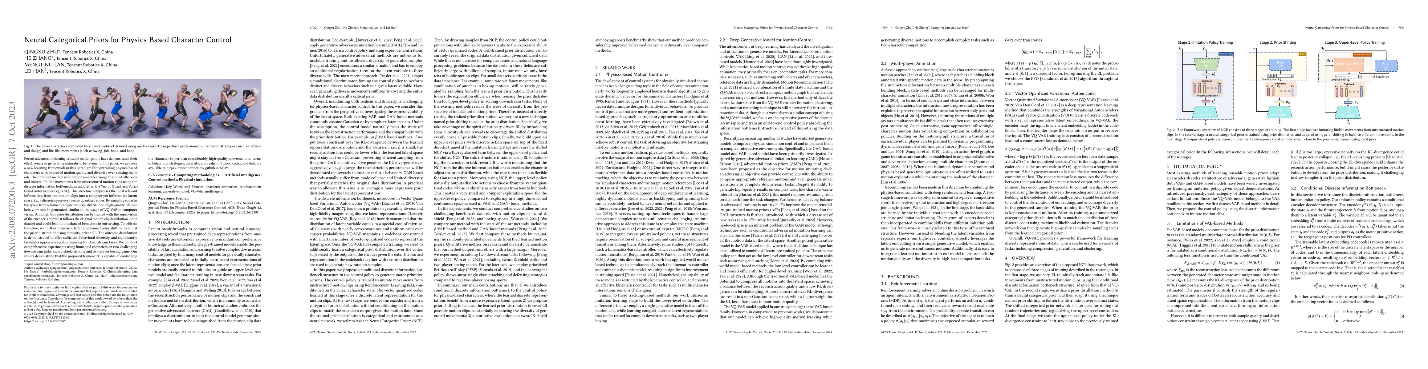 Thumbnail for Neural Categorical Priors for Physics-Based Character Control