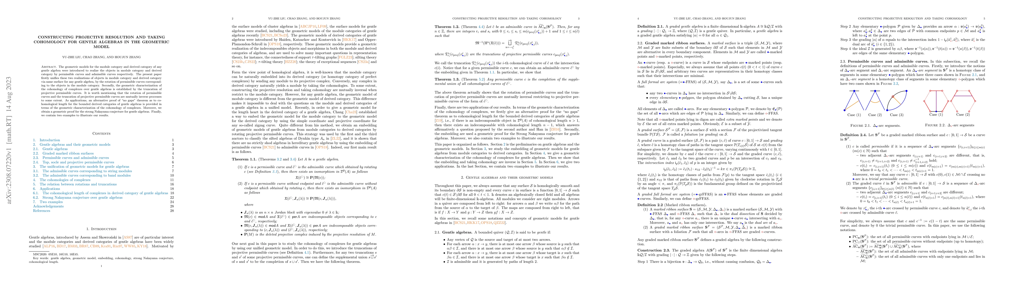 Thumbnail for Constructing projective resolution and taking cohomology for gentle
  algebras in the geometric model