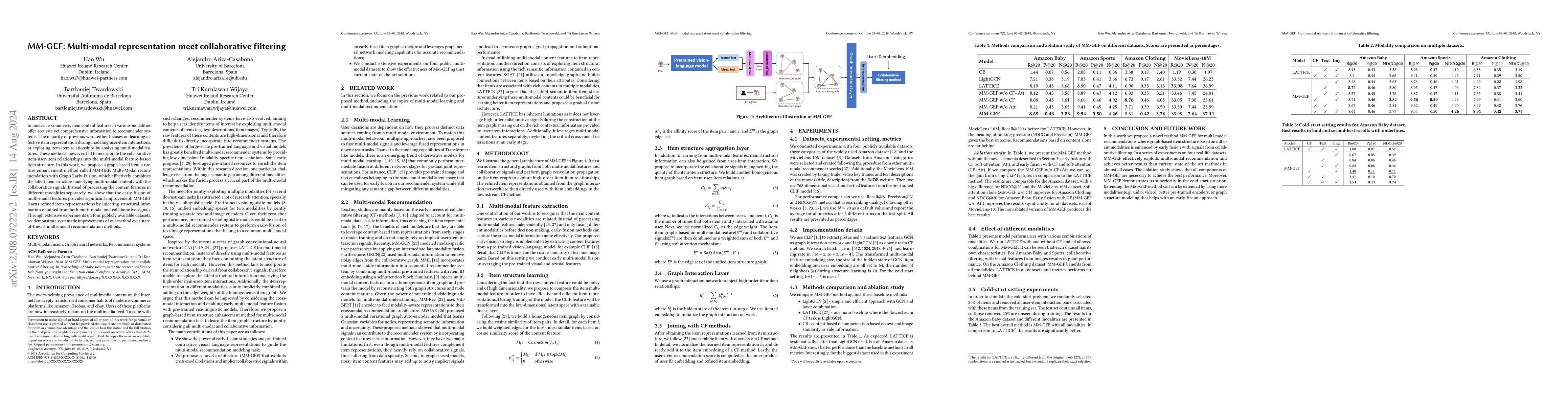 Thumbnail for MM-GEF: Multi-modal representation meet collaborative filtering