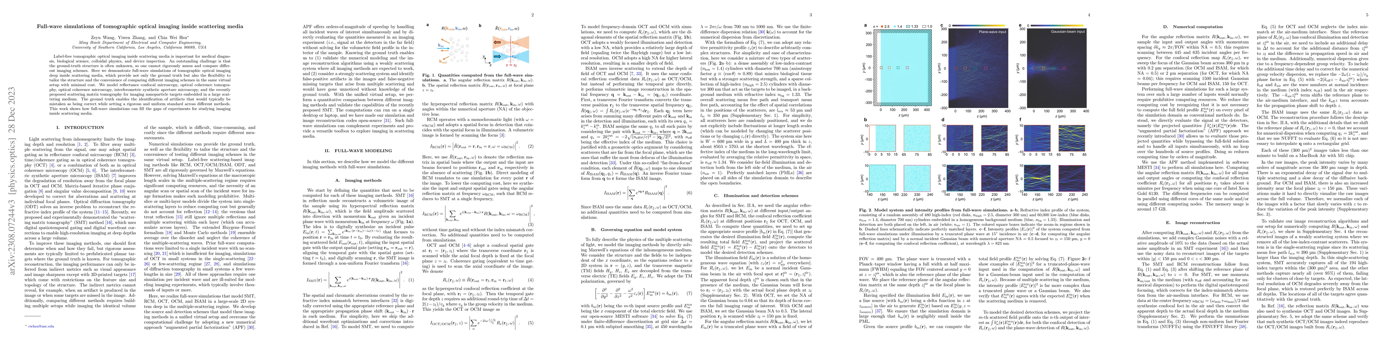 Thumbnail for Full-wave simulations of tomographic optical imaging inside scattering
  media