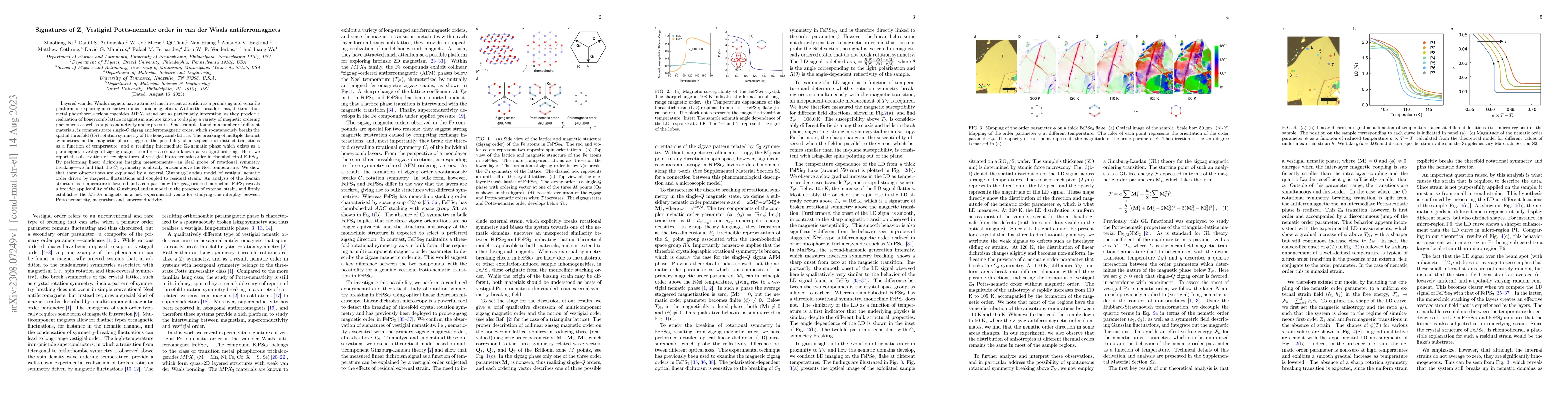 Thumbnail for Signatures of Z$_3$ Vestigial Potts-nematic order in van der Waals
  antiferromagnets