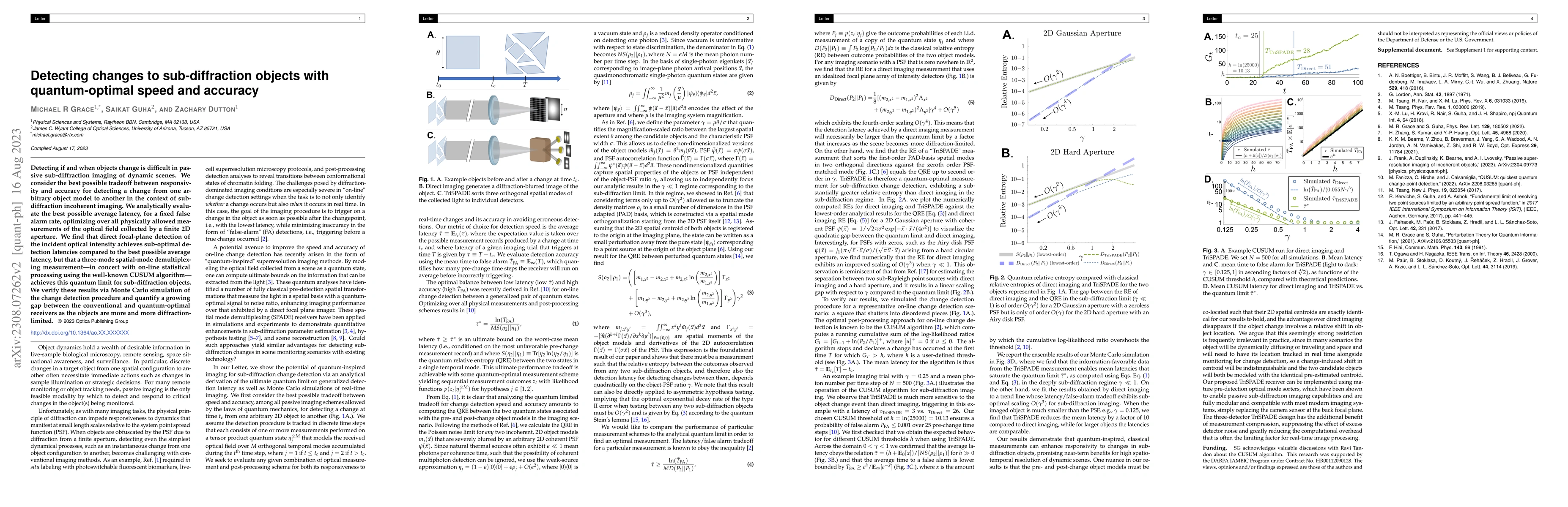 Thumbnail for Detecting changes to sub-diffraction objects with quantum-optimal speed
  and accuracy