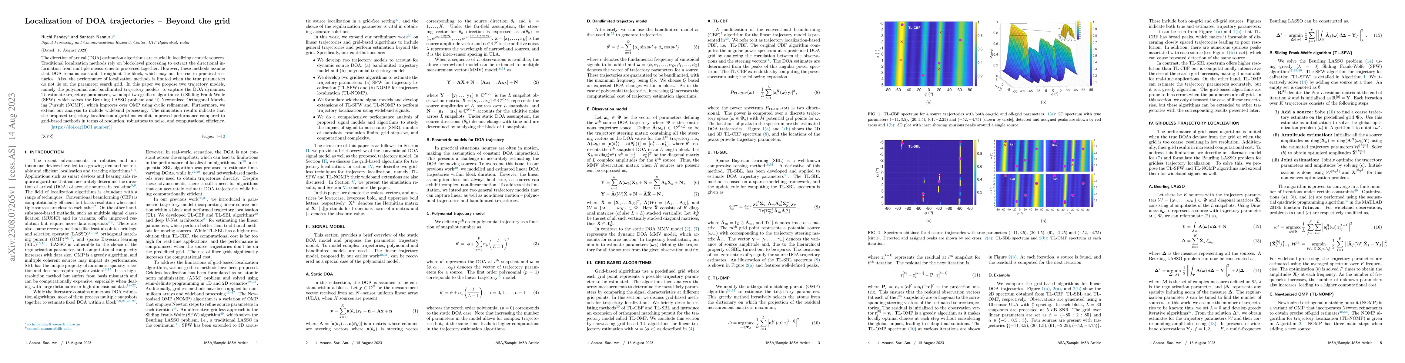 Thumbnail for Localization of DOA trajectories -- Beyond the grid