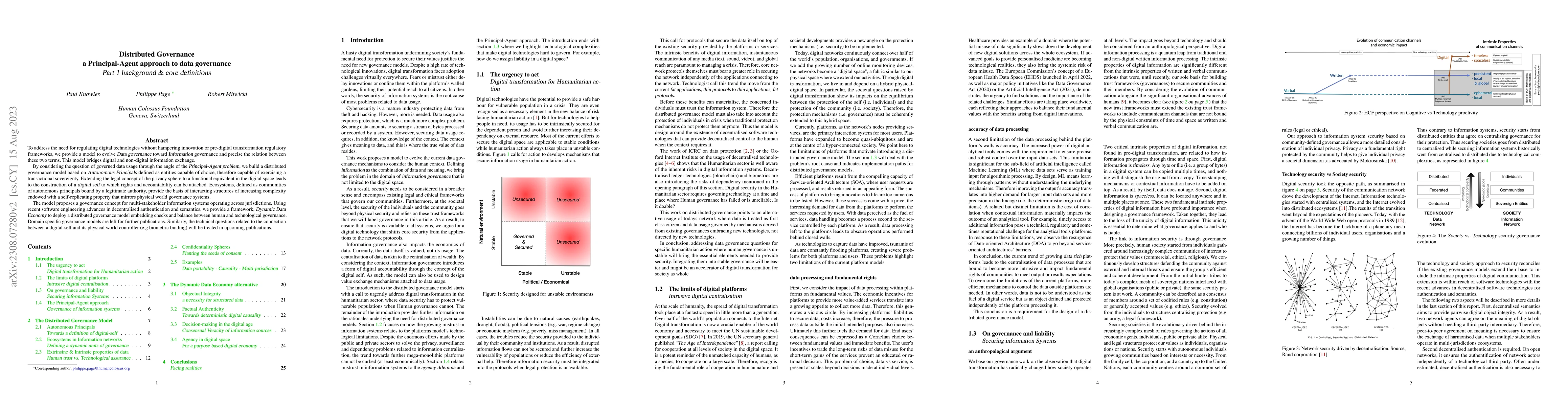 Thumbnail for Distributed Governance: a Principal-Agent Approach to Data Governance --
  Part 1 Background & Core Definitions