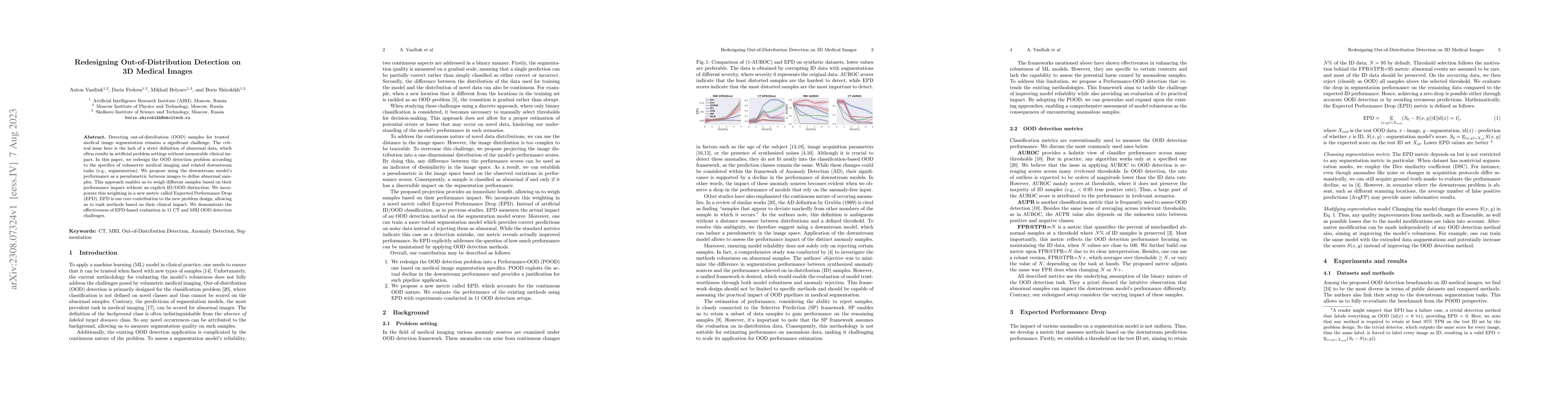 Thumbnail for Redesigning Out-of-Distribution Detection on 3D Medical Images