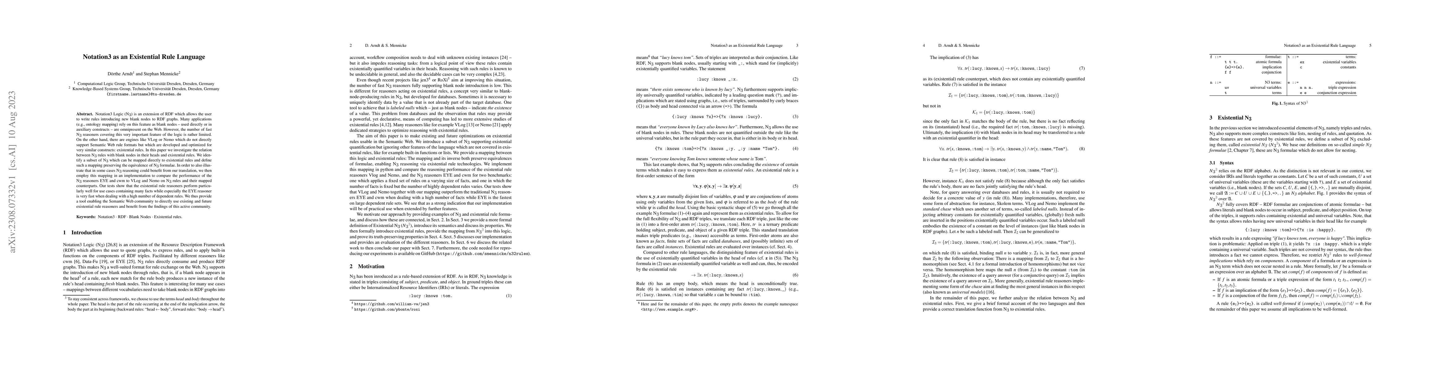 Thumbnail for Notation3 as an Existential Rule Language