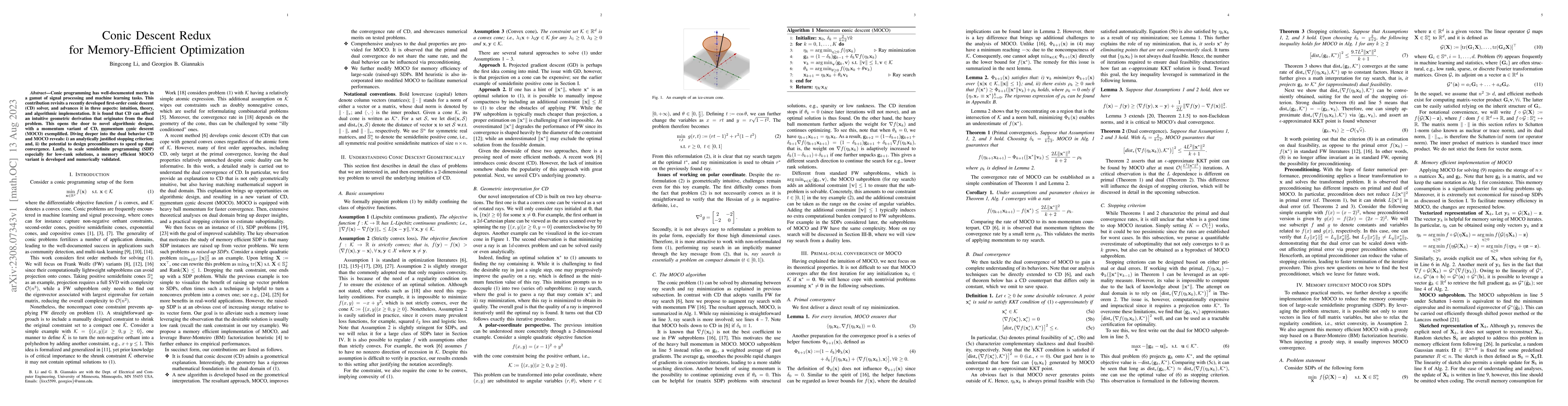 Thumbnail for Conic Descent Redux for Memory-Efficient Optimization