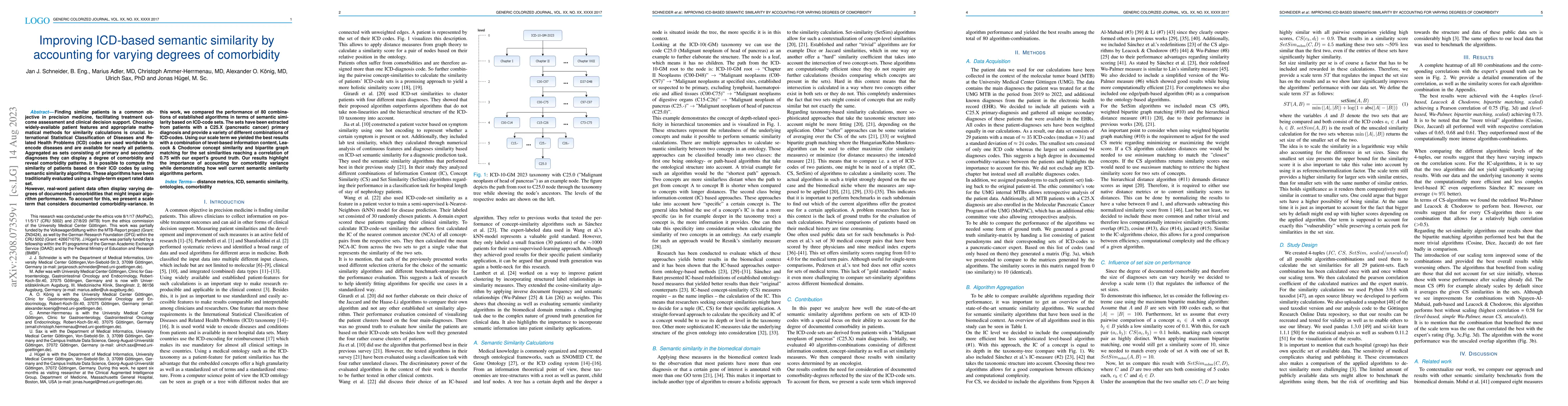 Thumbnail for Improving ICD-based semantic similarity by accounting for varying
  degrees of comorbidity