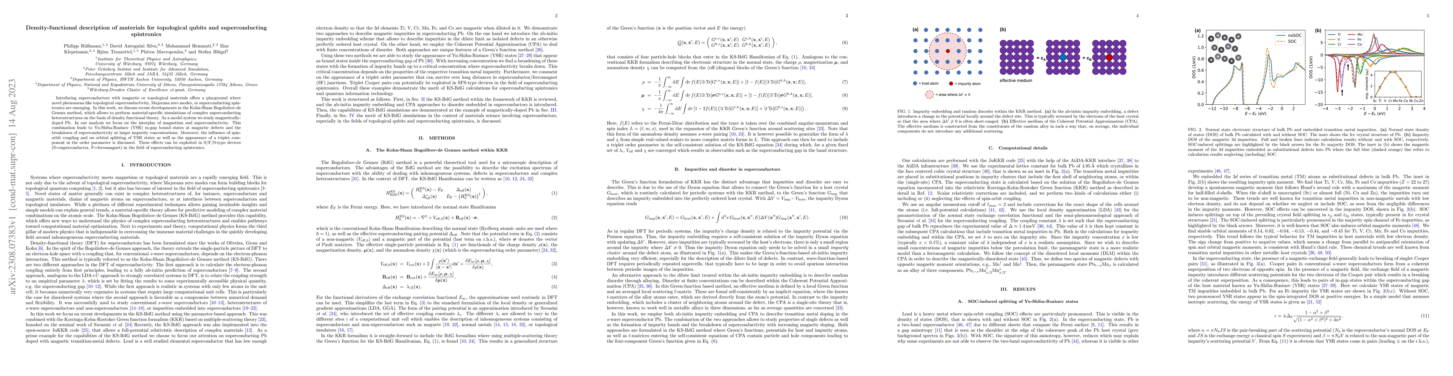 Thumbnail for Density-functional description of materials for topological qubits and
  superconducting spintronics