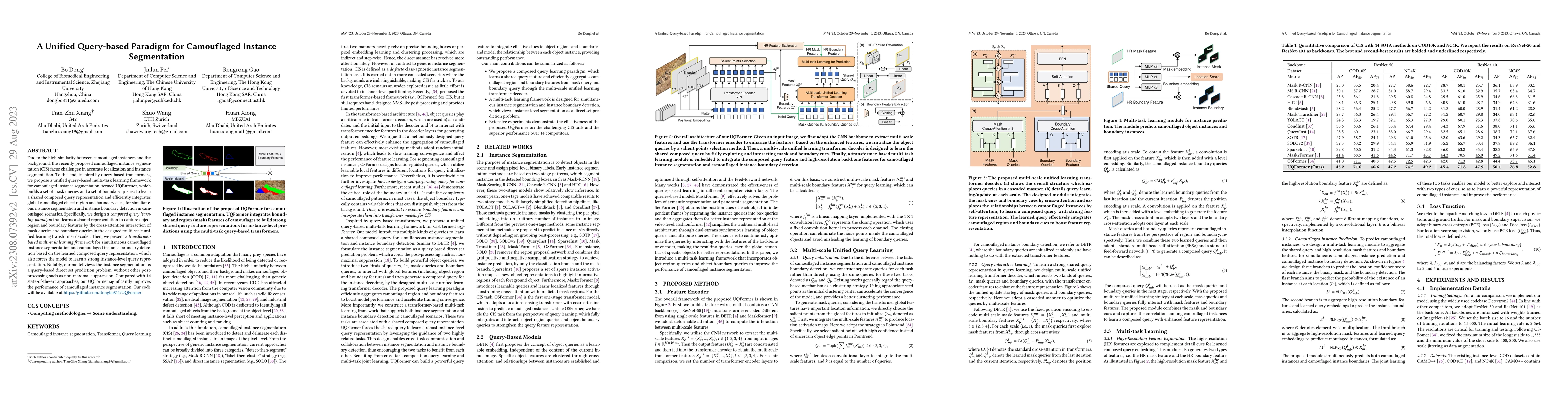 Thumbnail for A Unified Query-based Paradigm for Camouflaged Instance Segmentation