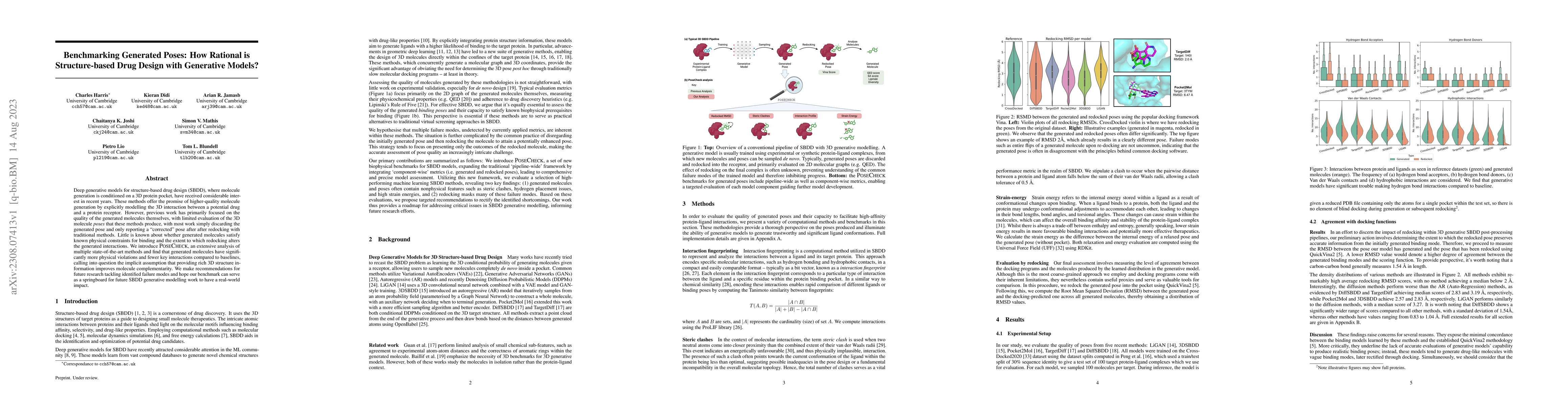 Thumbnail for Benchmarking Generated Poses: How Rational is Structure-based Drug
  Design with Generative Models?