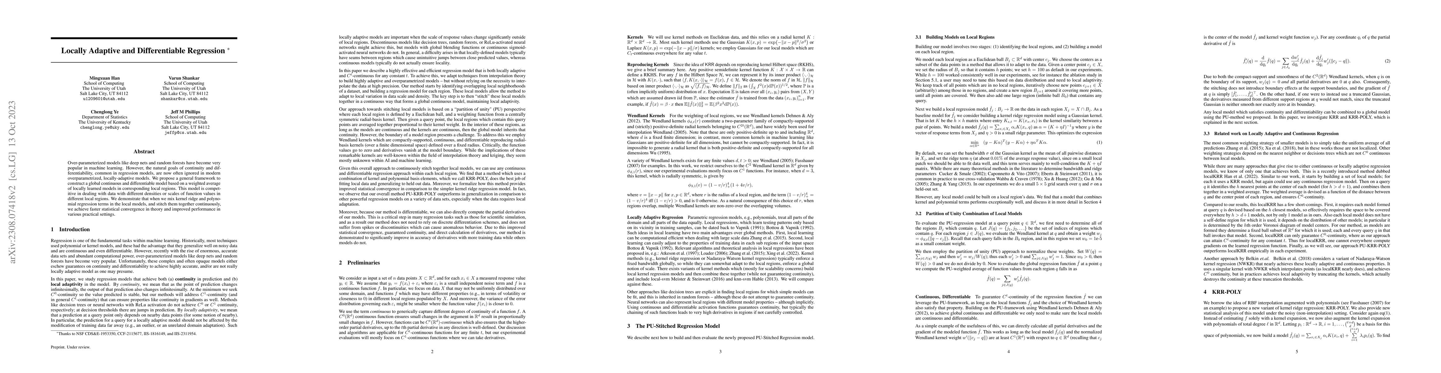Thumbnail for Locally Adaptive and Differentiable Regression