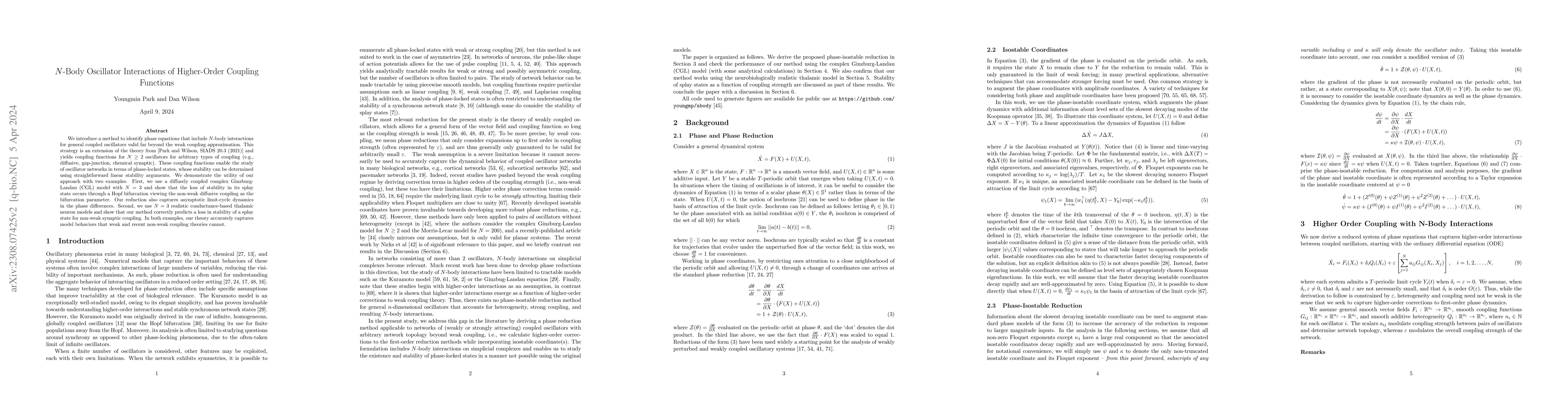 Thumbnail for N-Body Oscillator Interactions of Higher-Order Coupling Functions