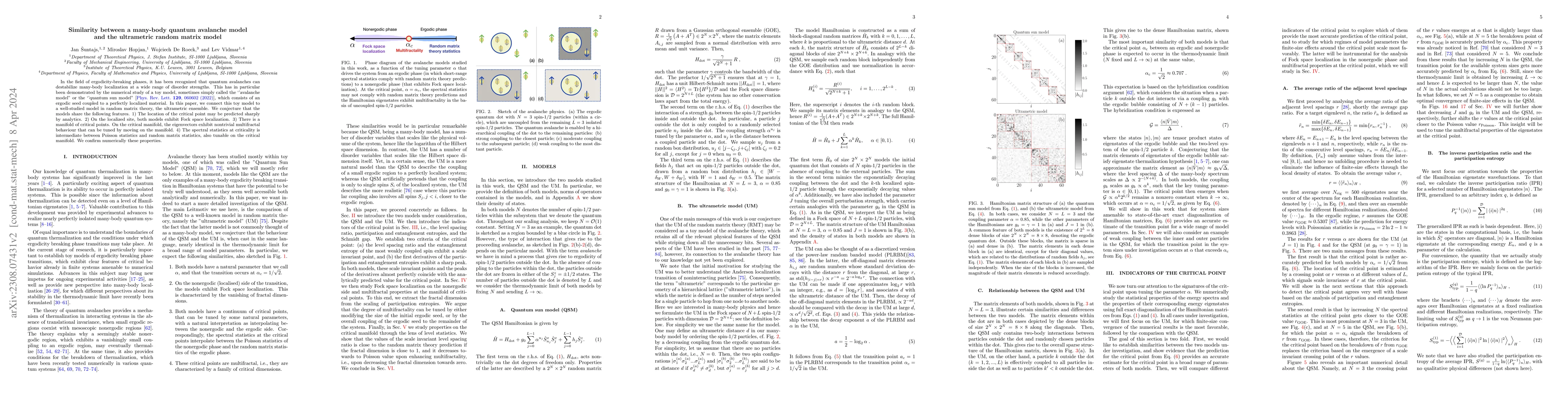 Thumbnail for Similarity between a many-body quantum avalanche model and the
  ultrametric random matrix model