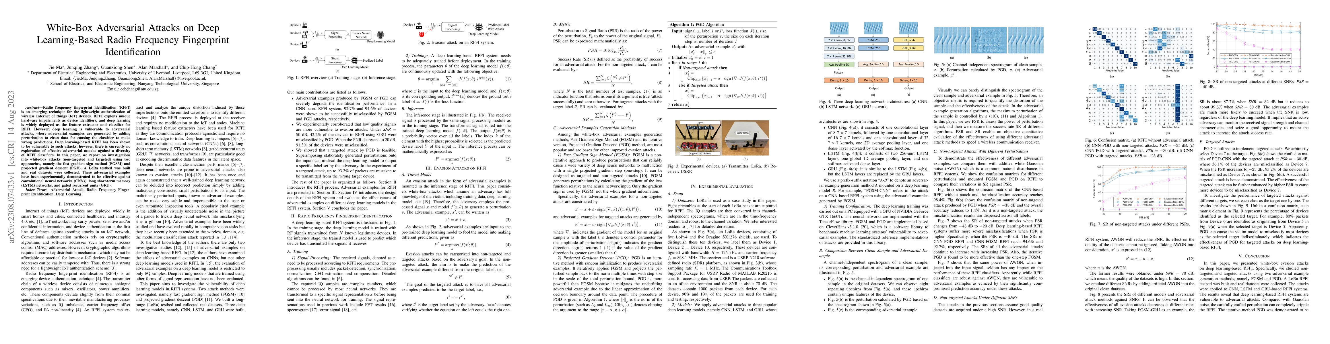 Thumbnail for White-Box Adversarial Attacks on Deep Learning-Based Radio Frequency
  Fingerprint Identification